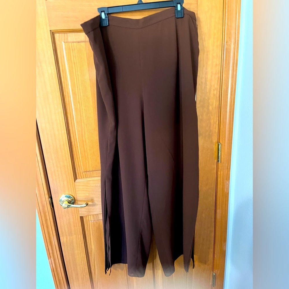 Brown Pants with Fun Slit in Leg Size 22W